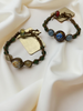 Jade Beaded Bracelet with a Flower Glass Bead