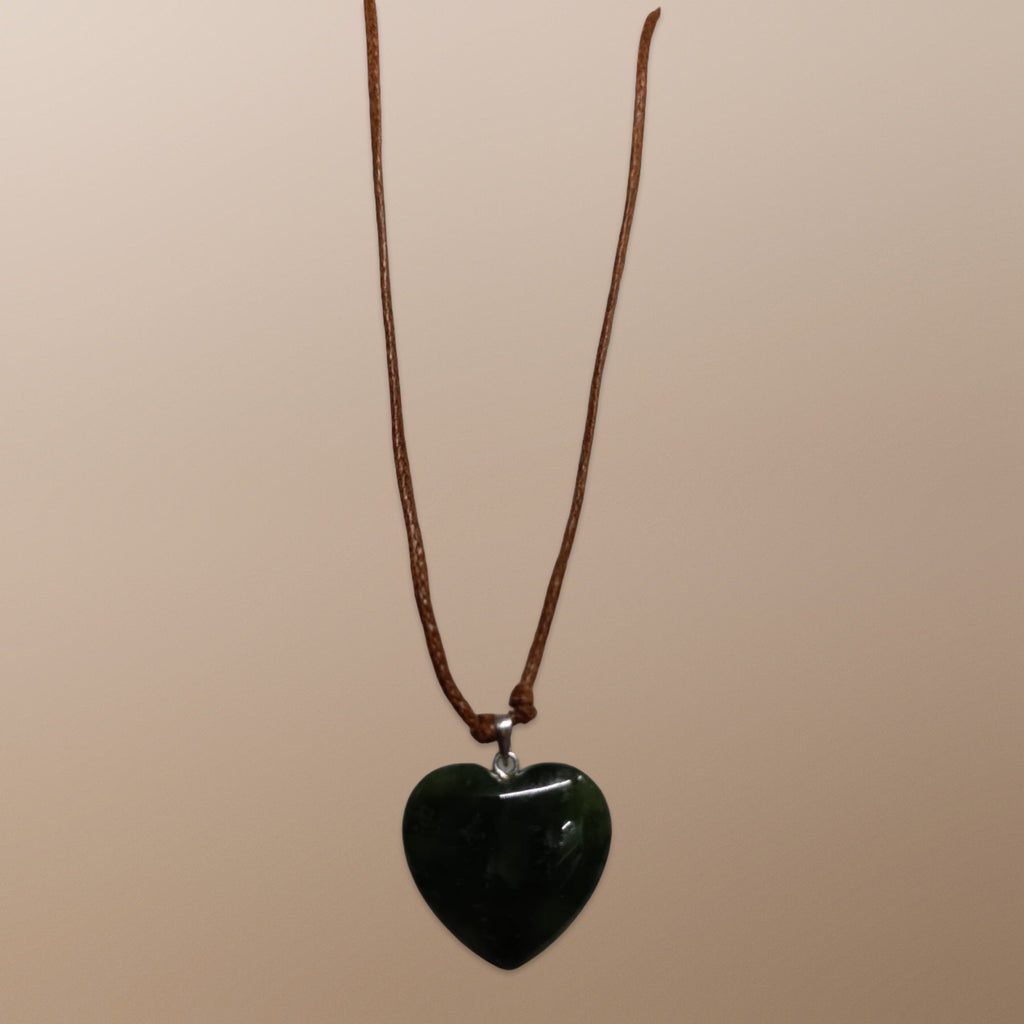 Jade Heart Pendant on Hook