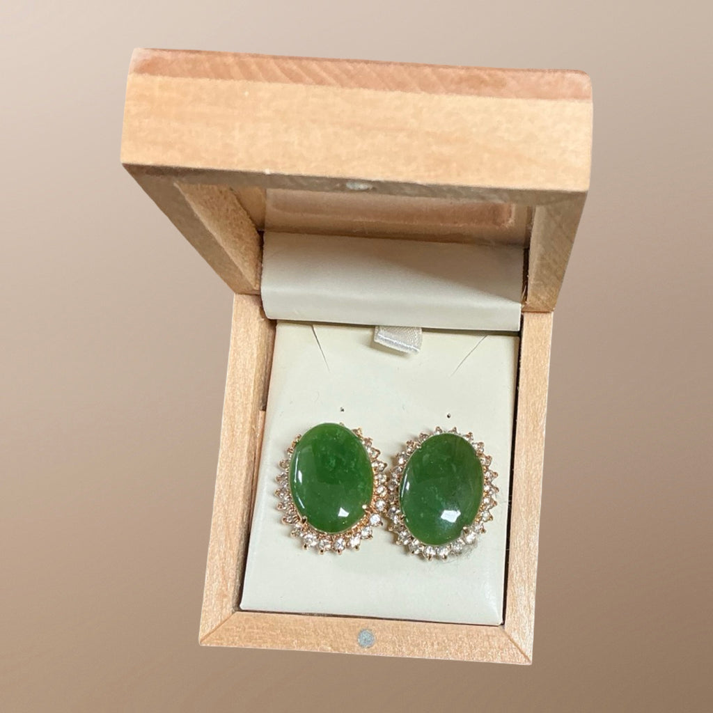 Jade Oval Studs