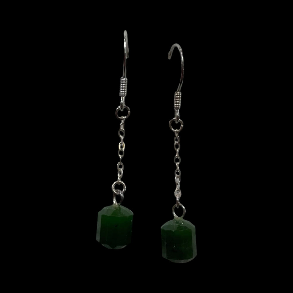 Jade Faceted Bead Earrings