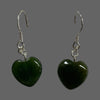 Jade Heart Dangle Earrings with Hook
