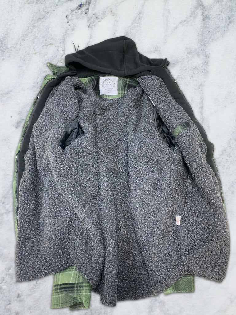 Green Plaid Fleece Jacket
