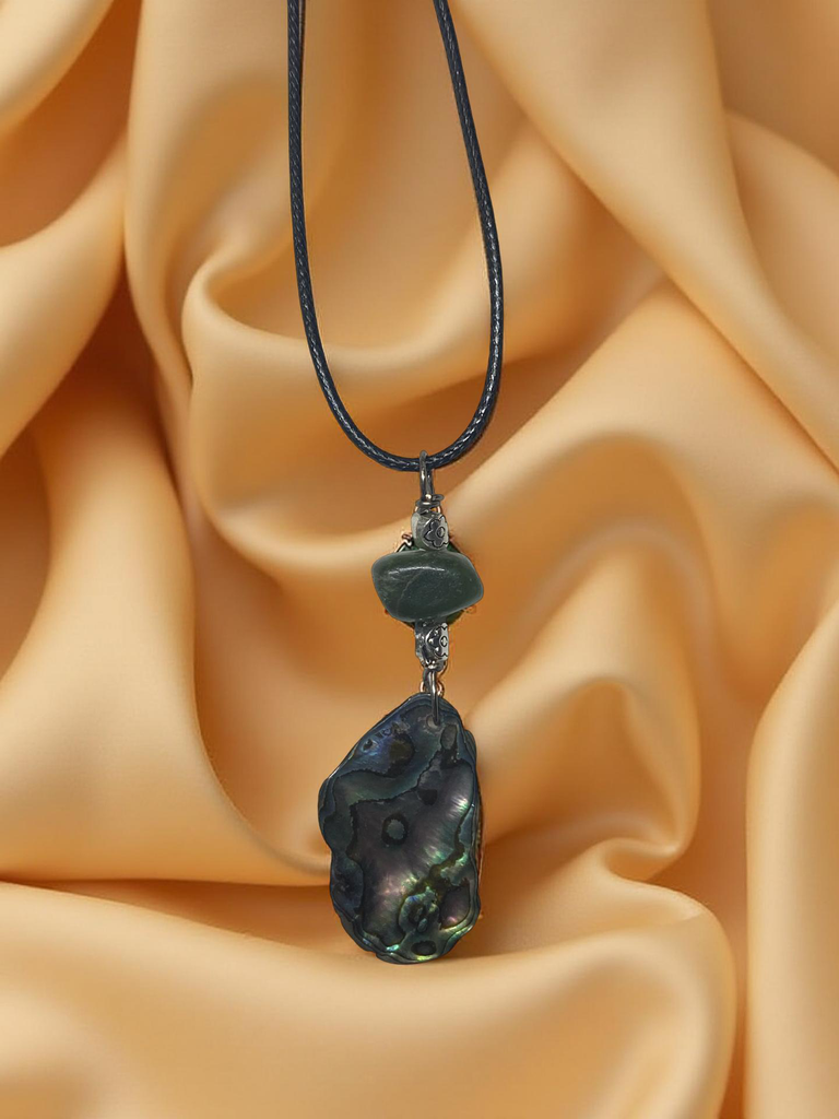 Abalone Necklace with a Jade Bead