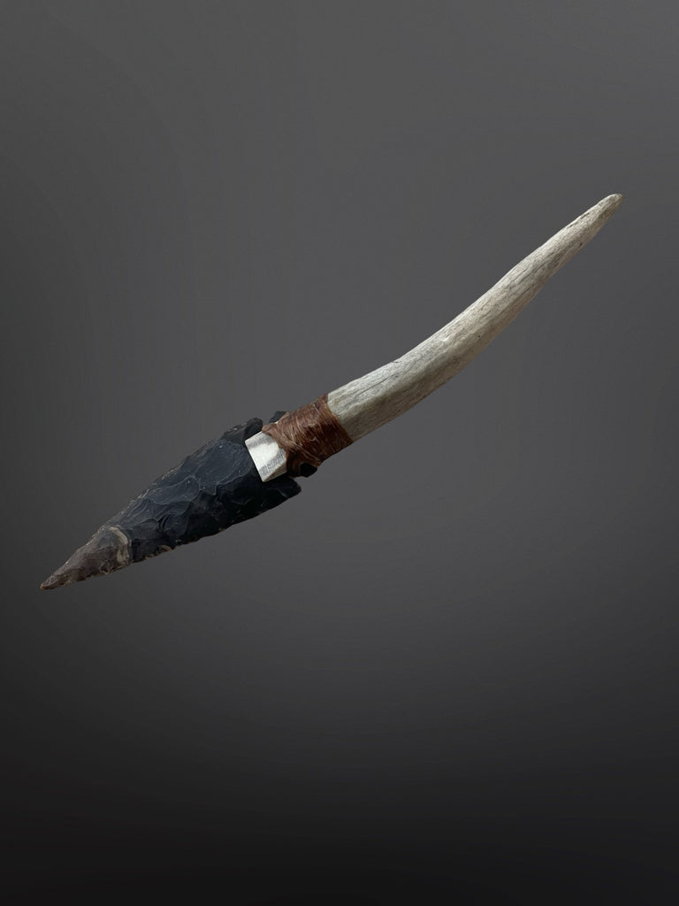 Stone Arrow Head and Antler Knife