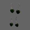 Jade Heart Dangle Earrings with Hook