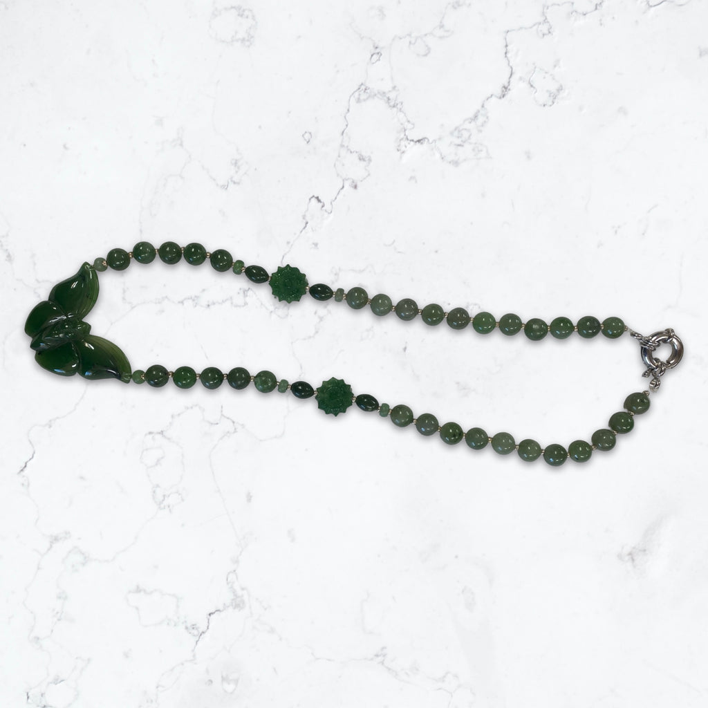 Jade Butterfly Beaded Necklace