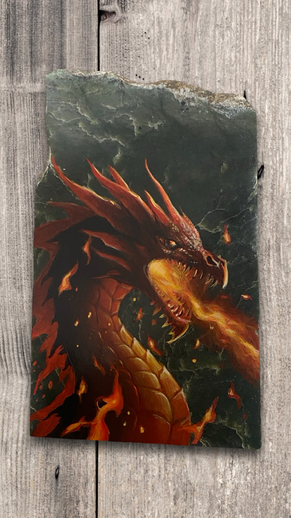 Big Dragon Painting on Jade