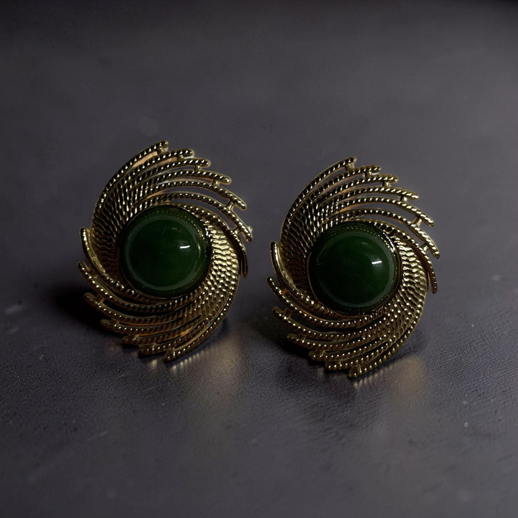 Jade Vintage Swirl Earrings