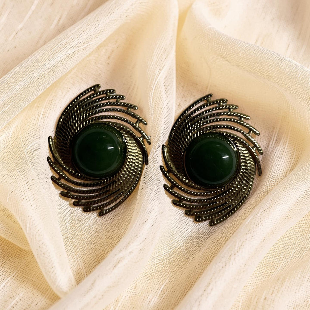 Jade Vintage Swirl Earrings
