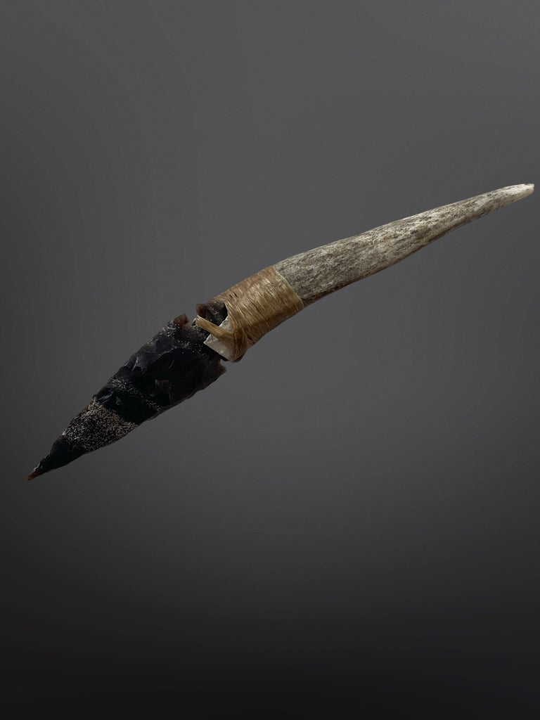 Stone Arrow Head and Antler Knife