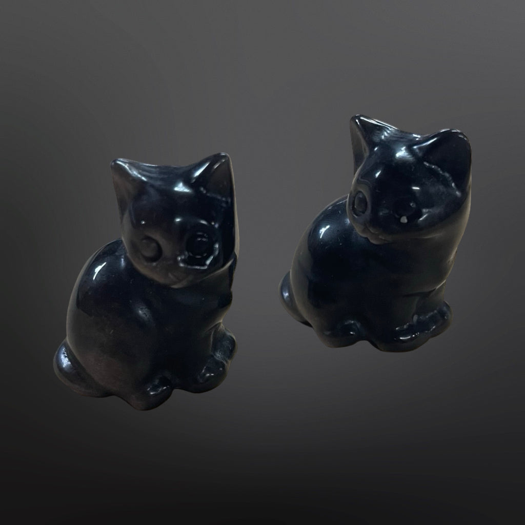 Silver Sheen Obsidian Cat