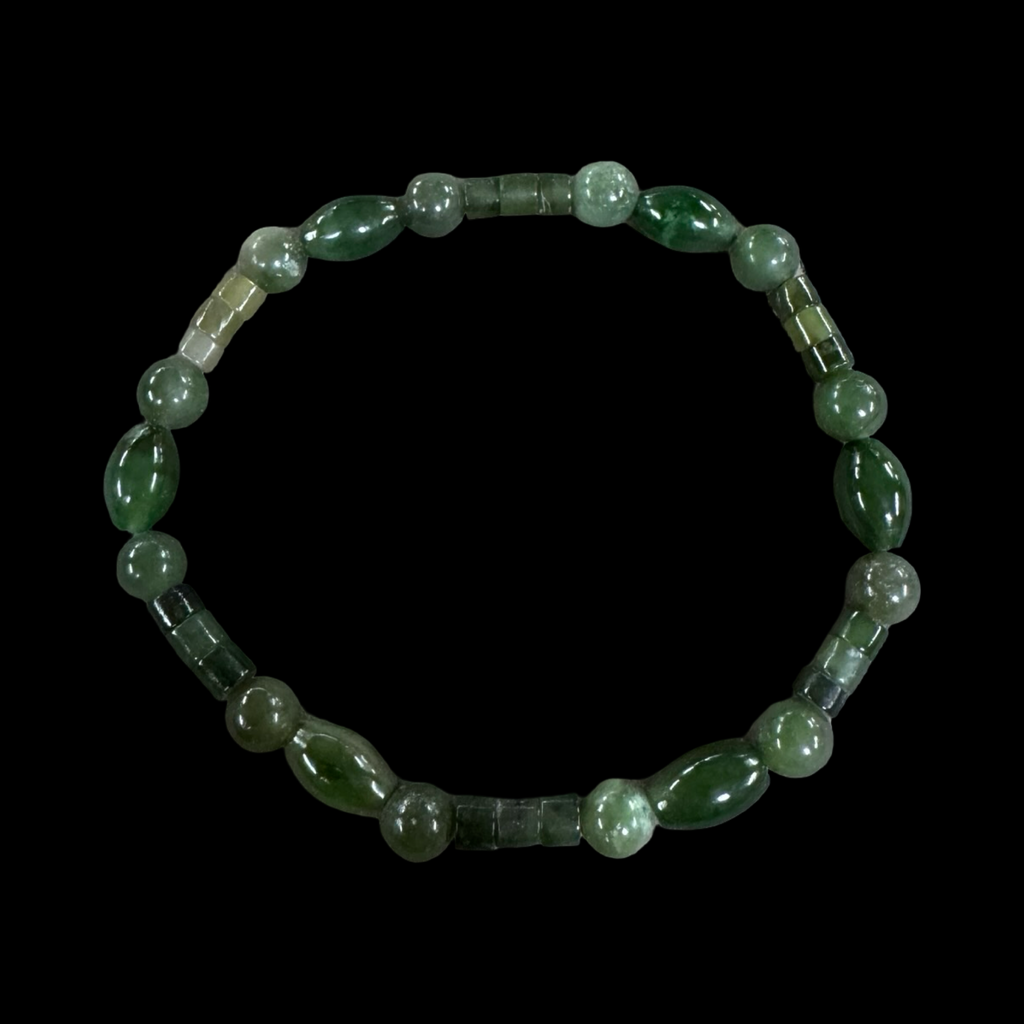 Mixed jade beaded bracelets