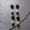 Jade Stud and Dangle Pearl Earrings