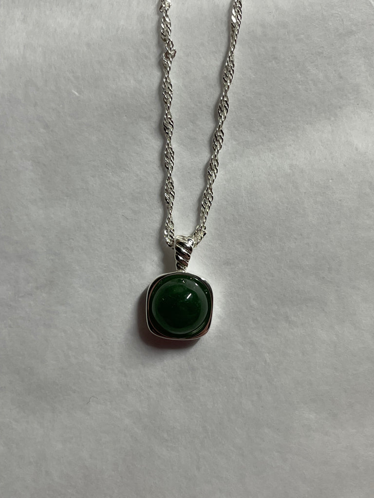 Jade Square and Round Necklace