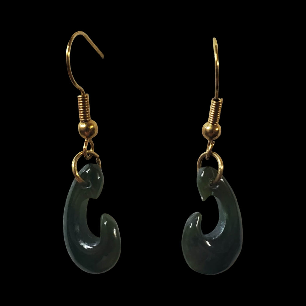 Jade Maori Hook Earrings
