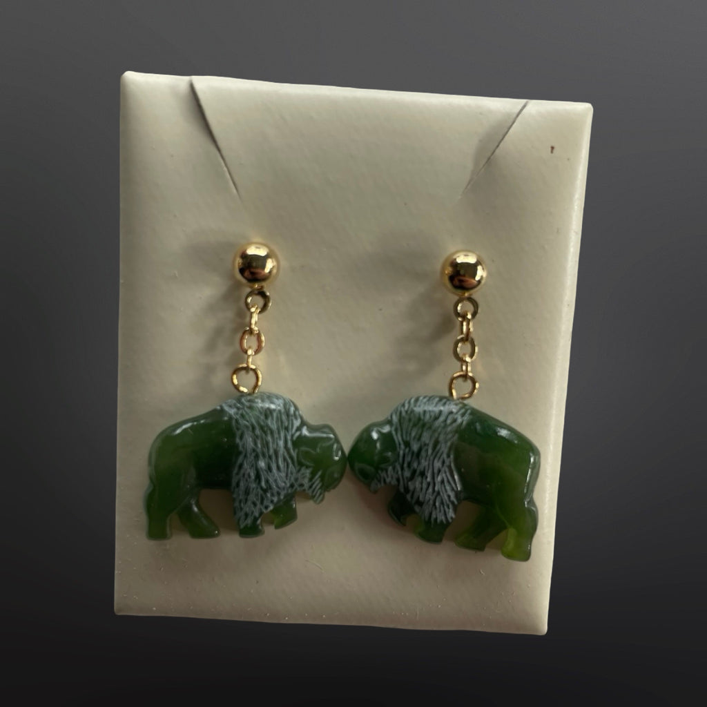 Jade Buffalo Earrings