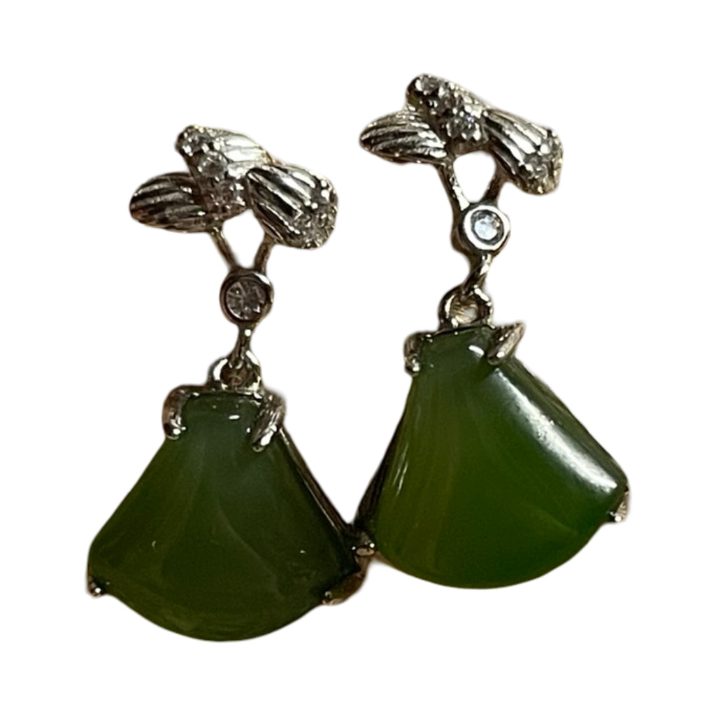 Triangle Jade Dangle Earrings