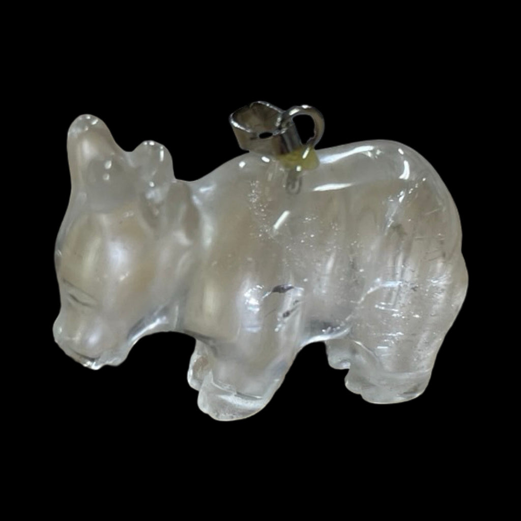 Clear Quartz Cow Pendant