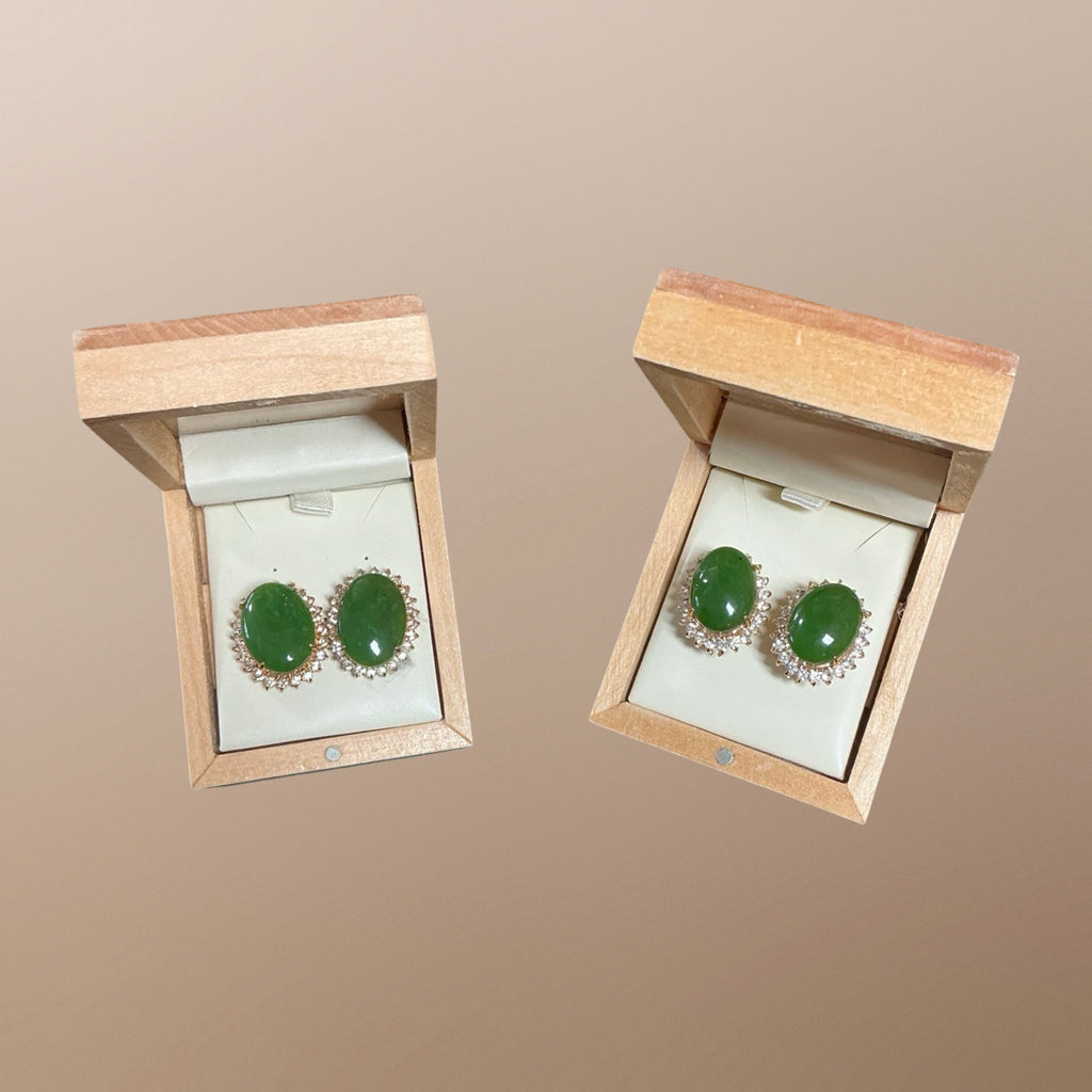 Jade Oval Studs