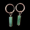 Jade and Stainless Gold Hoop Earrings