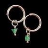 Jade and Stainless Gold Hoop Earrings