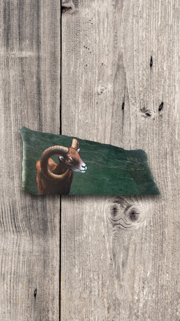 Sheep Painting on Jade