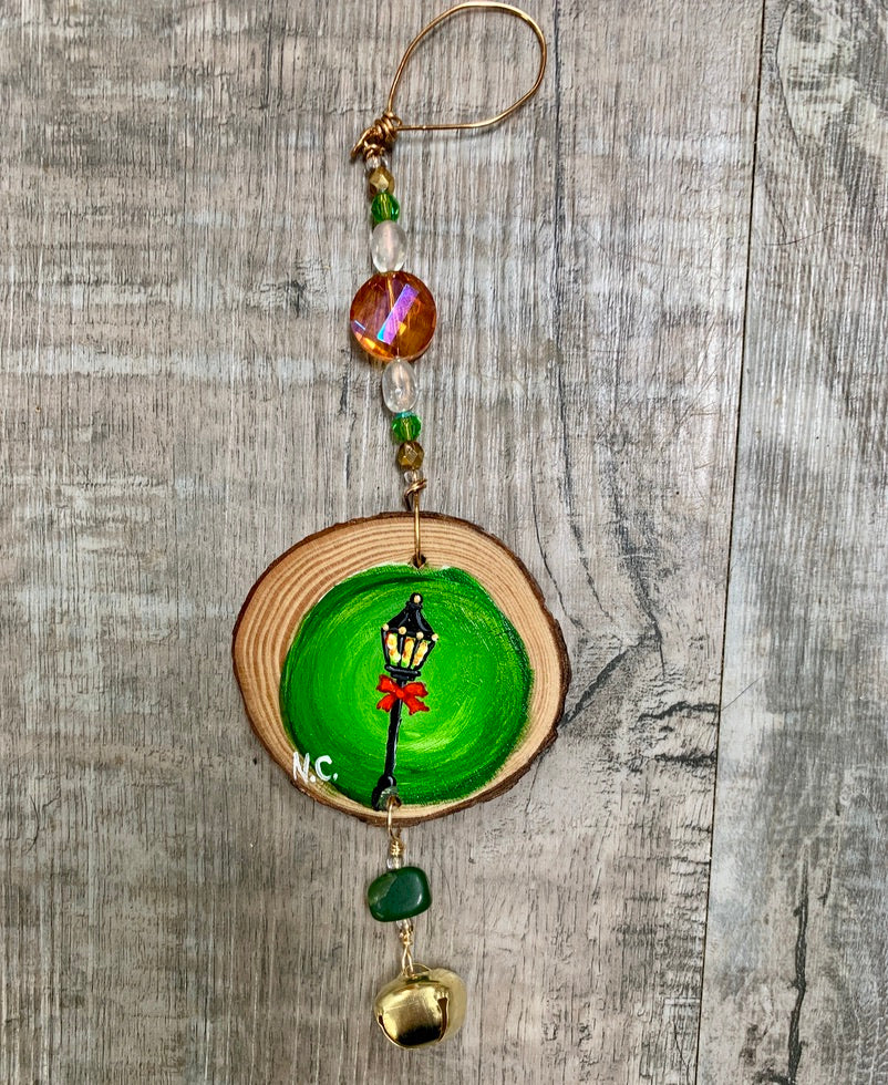 Jade City Creations- Wood Rounds Christmas ornaments