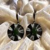 Jade and Stainless Round Wave Earrings