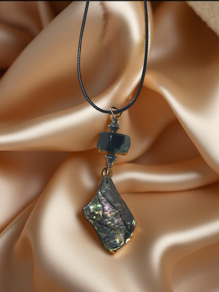 Abalone Necklace with a Jade Bead