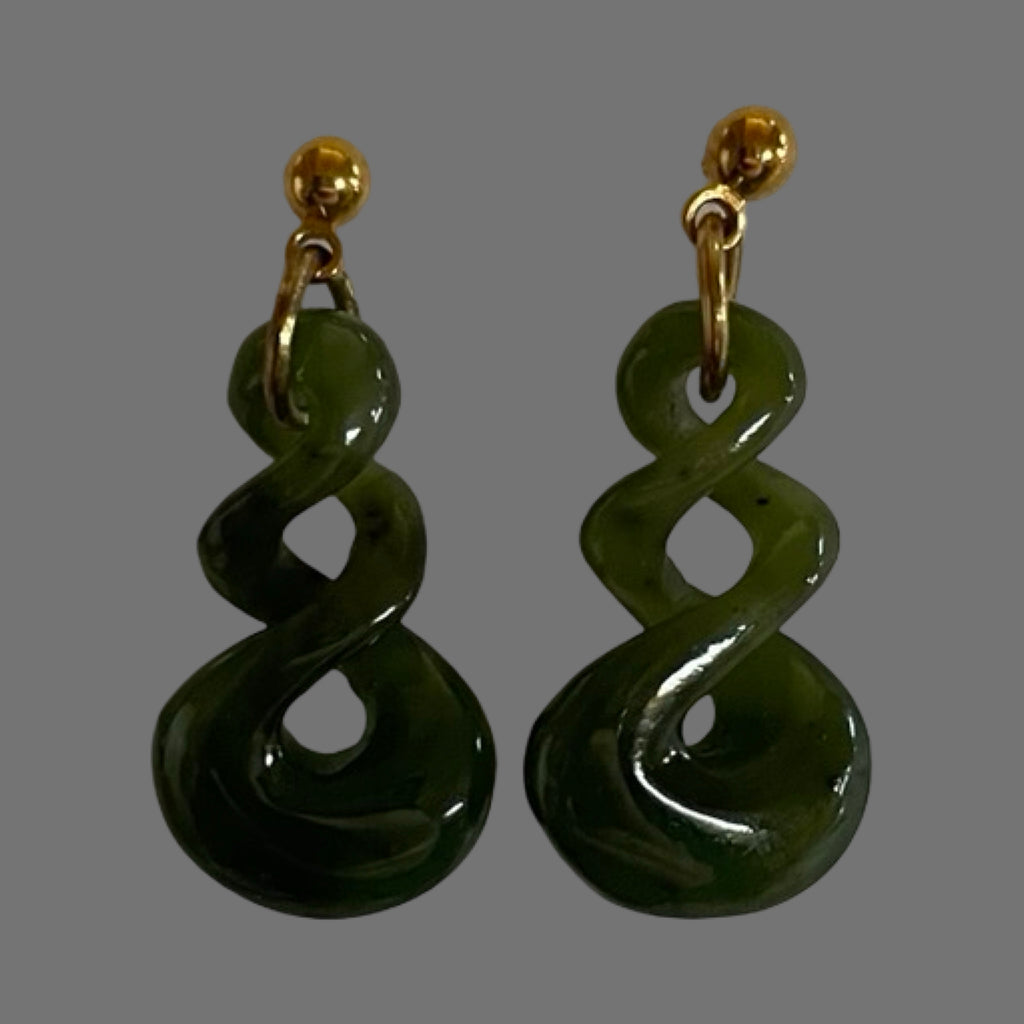 Jade Triple Twist Earrings