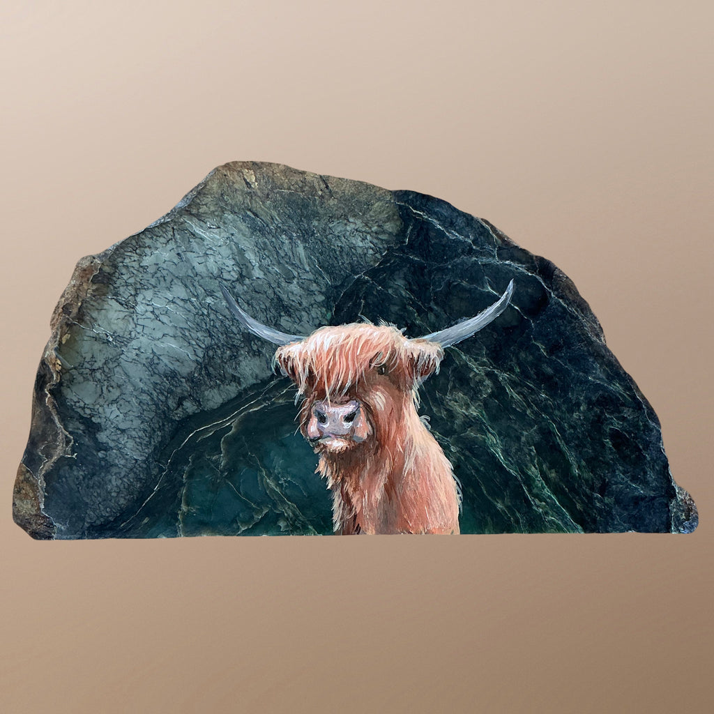 Bison painting on Jade
