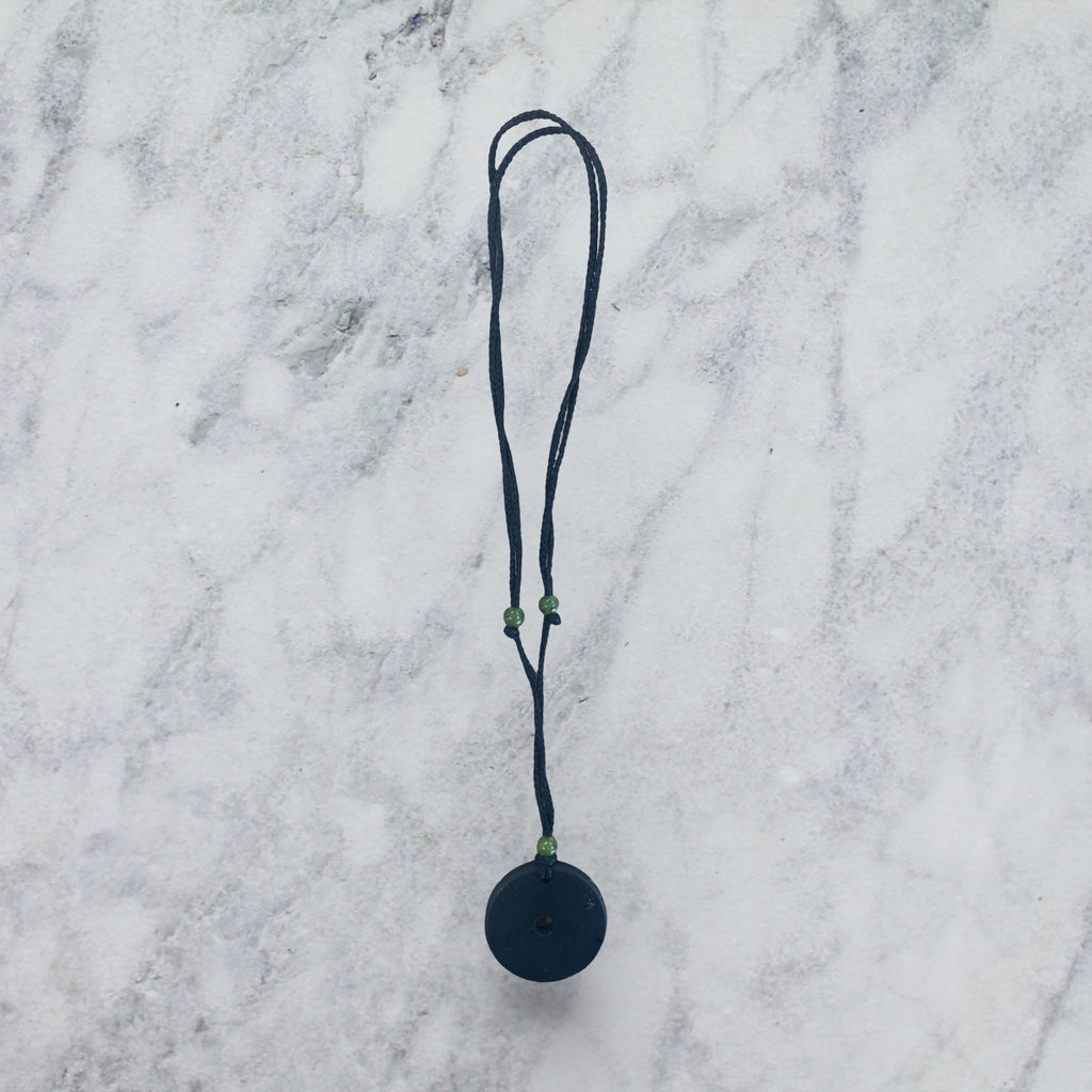 Disk Obsidian Pendant