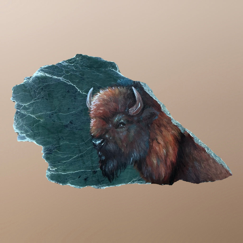 Bison Painting on Jade