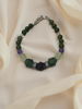 Jade Beaded Bracelet with Fluorite and Amethyst beads