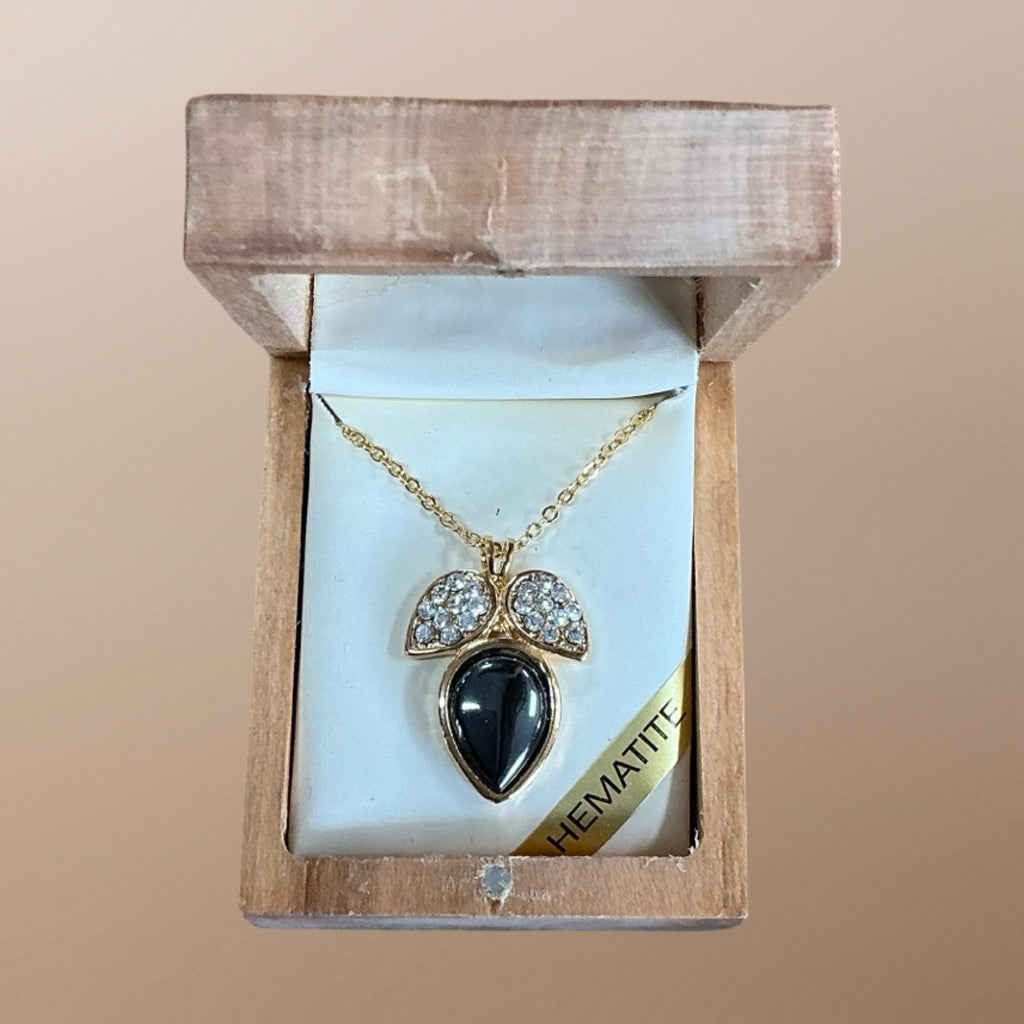 Hematite Leaf Necklace
