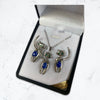 Lapis Lazuli Cats Set (earrings, necklace)
