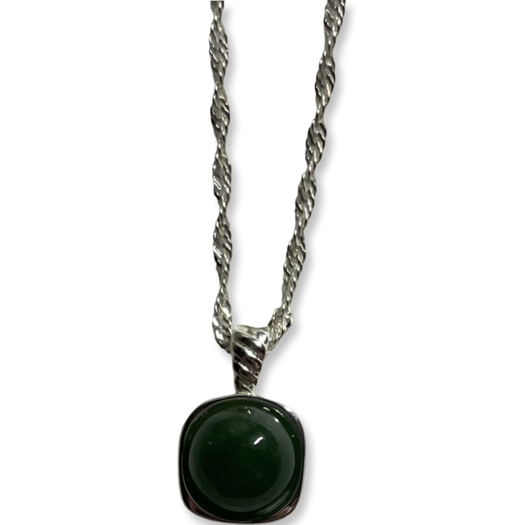 Jade Square and Round Necklace