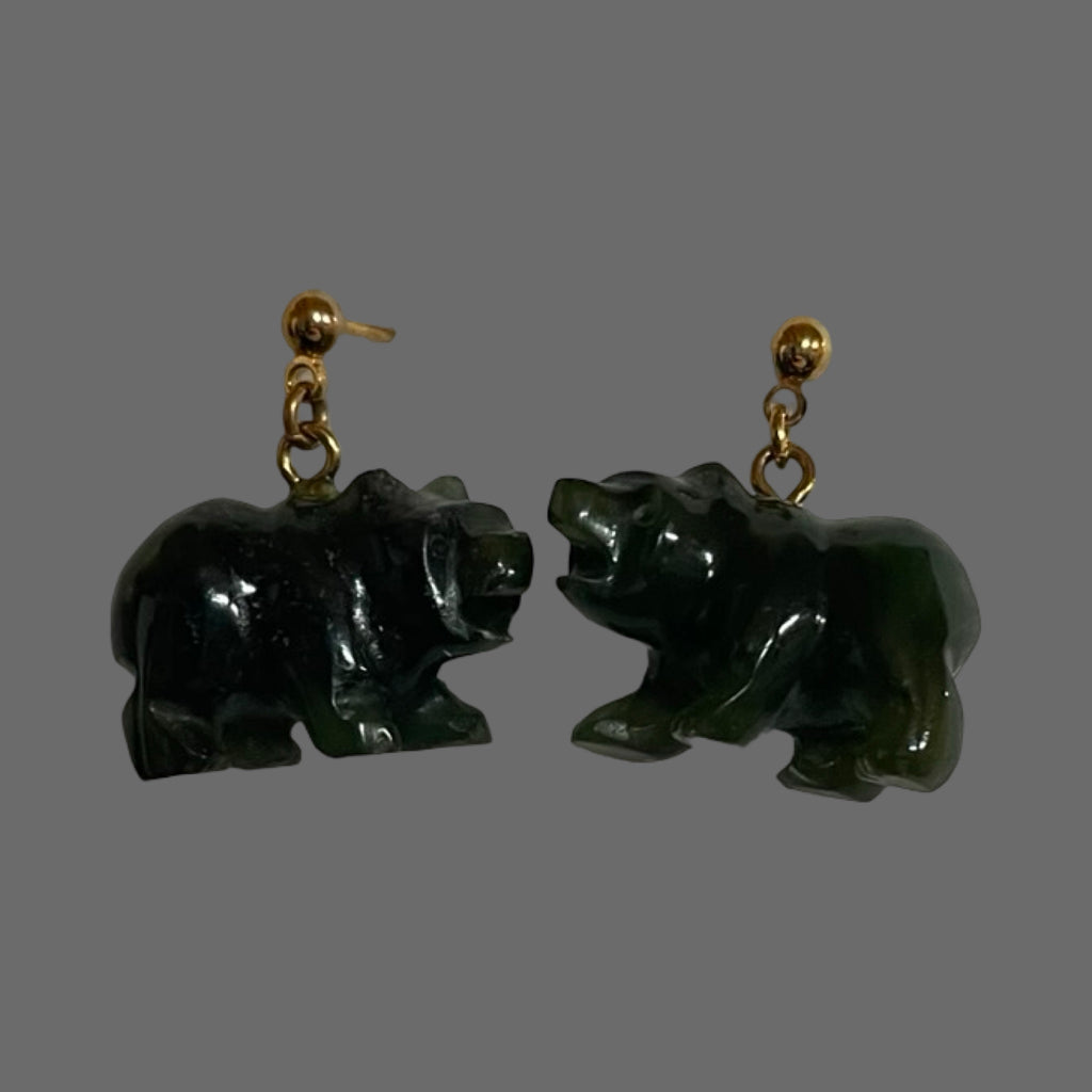 Jade Bear Earrings