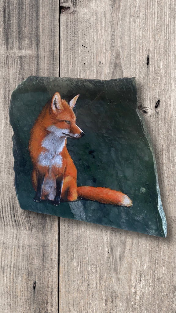 Fox Paining on Jade