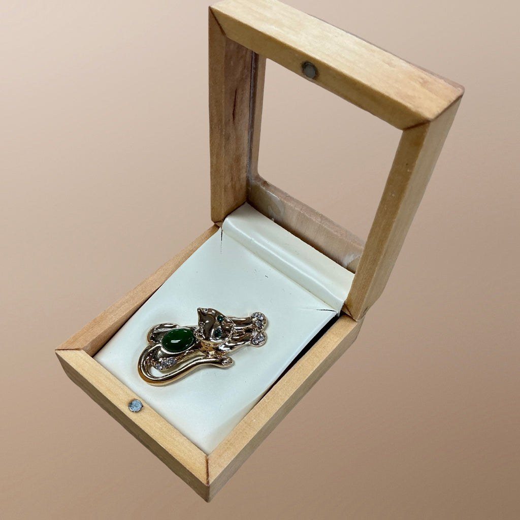 Jade Cat Brooch