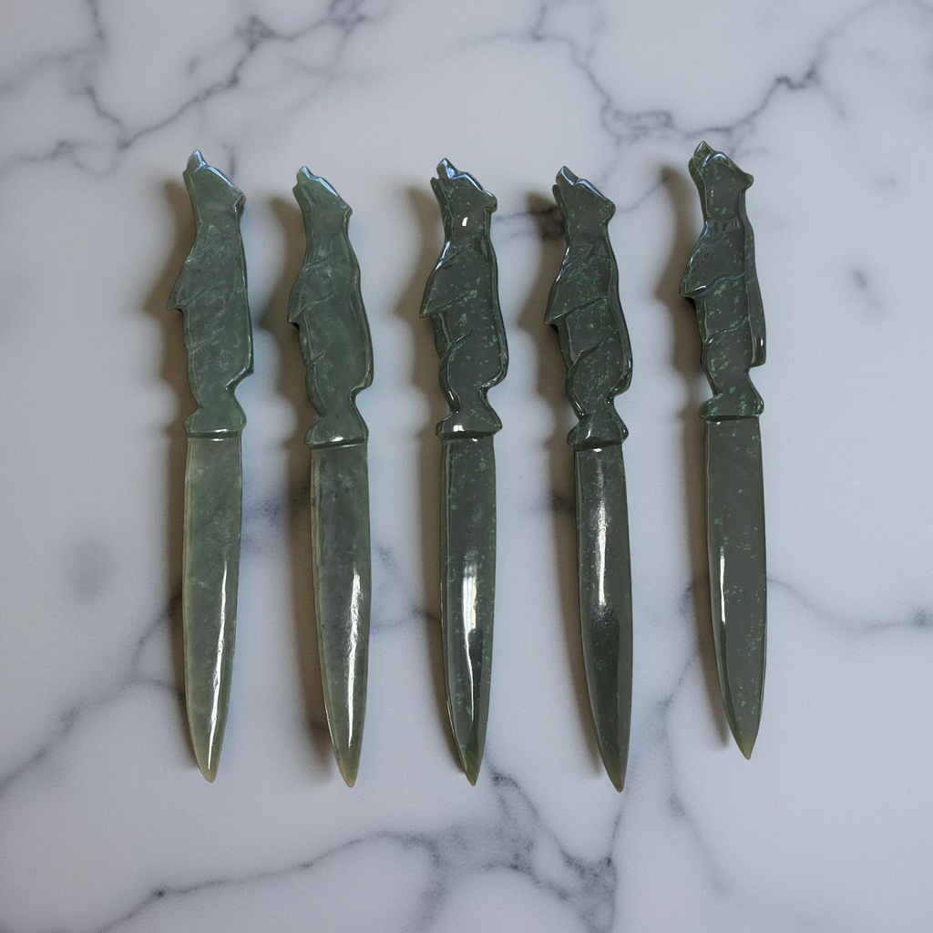 Jade Letter Opener (bamboo and bear)