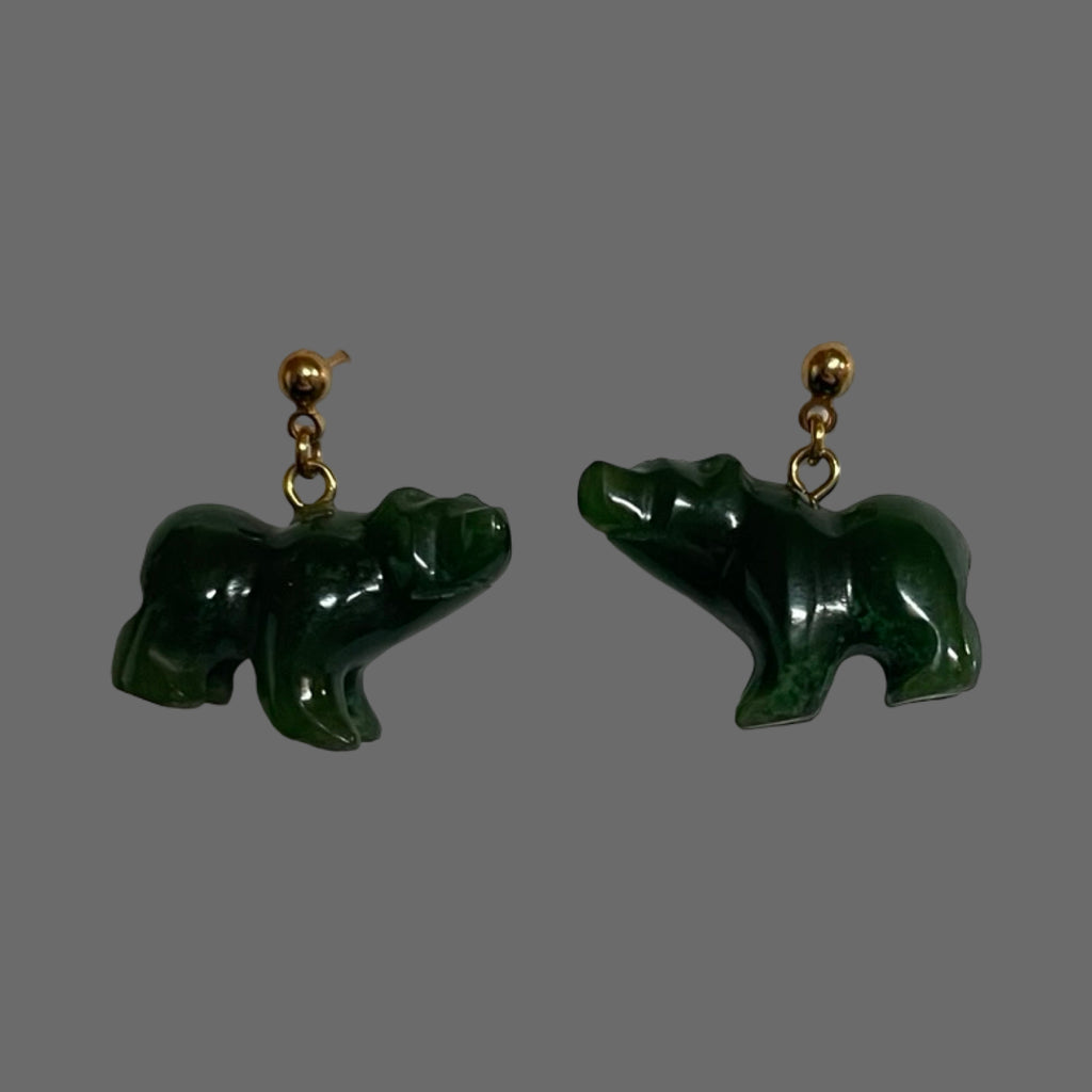 Jade Bear Earrings