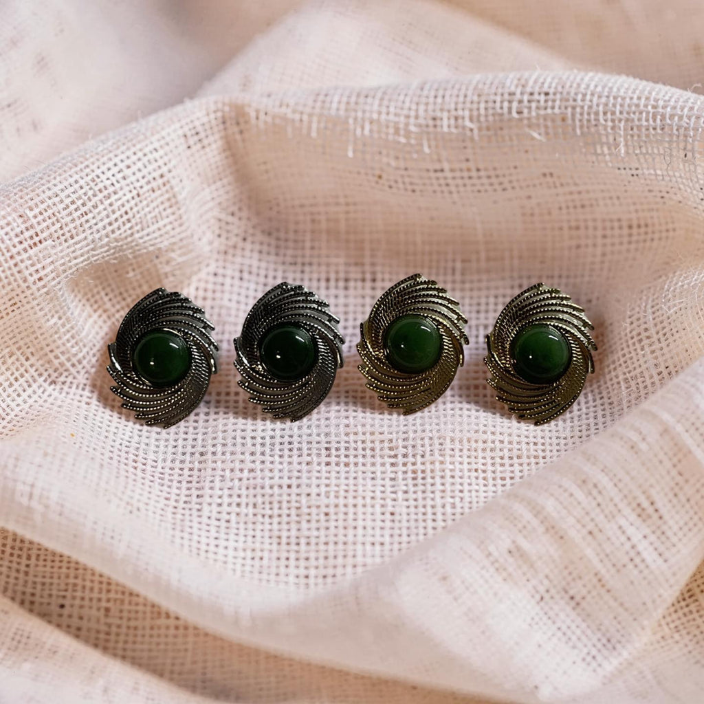 Jade Vintage Swirl Earrings