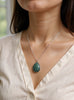 Jade and Stainless Teardrop Necklace