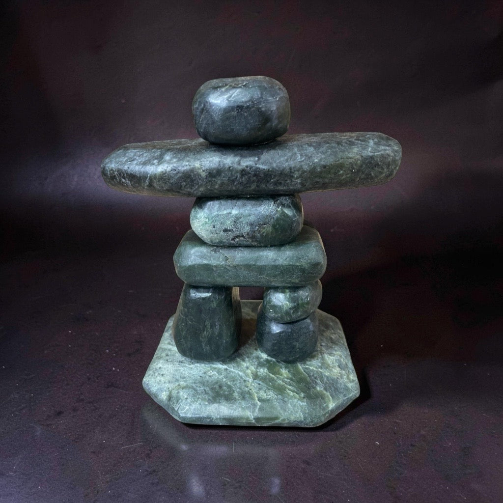 Jade Inukshuk with Base, matte finish