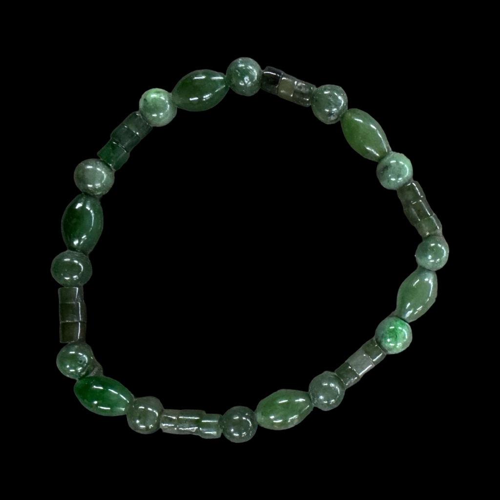 Mixed jade beaded bracelets