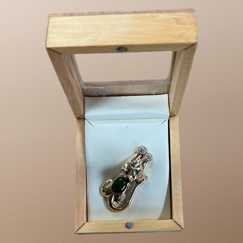 Jade Cat Brooch