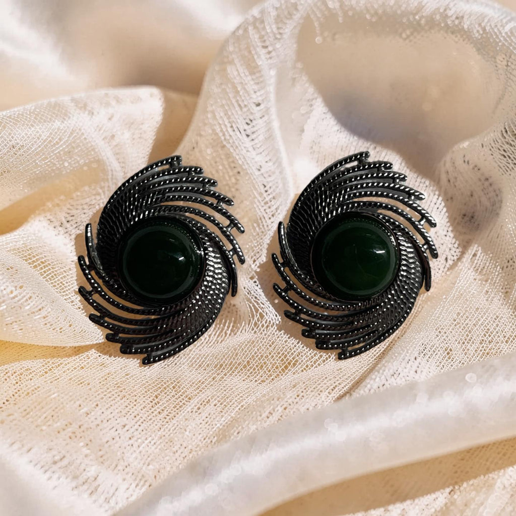 Jade Vintage Swirl Earrings