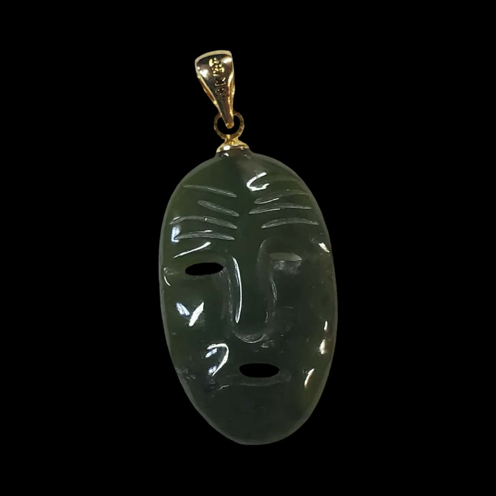 Jade Mask Earrings and Pendant
