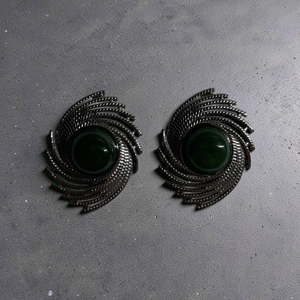 Jade Vintage Swirl Earrings